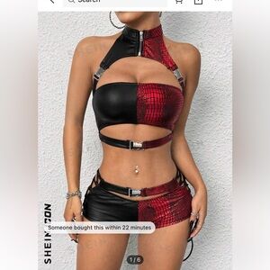 Snake print two piece